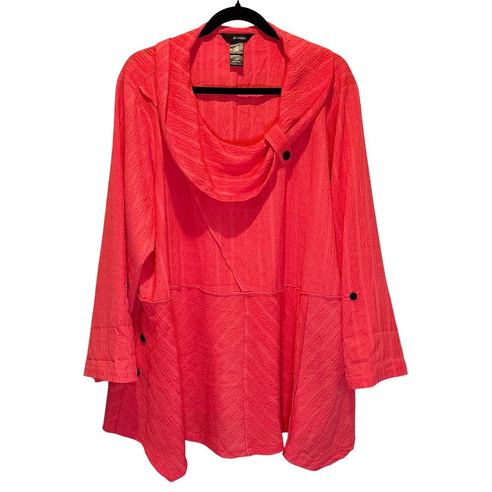 Ali Miles Pink Long Sleeve Tunic Top - size 2X